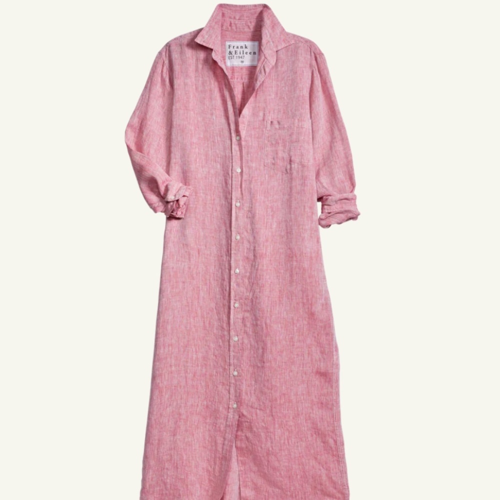 NEW Frank & Eileen Rory Maxi Dress, S, Linen, Red